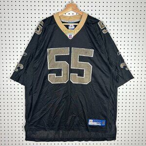 Scott Fujita #55 Jersey Sz 2XL NFL Football New Orleans Saints Reebok Black Gold